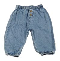 Modré lehké cuff rifle s knoflíky Hema