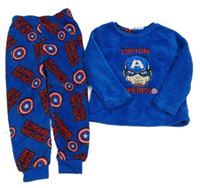 Modré chlupaté pyžamo - Captain America Marvel