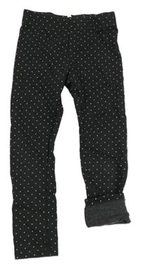 Tmavošedé puntíkaté teplákové legíny H&M