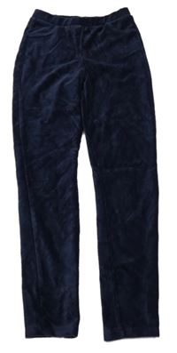 Tmavomodré sametové žebrované tregíny LC Waikiki