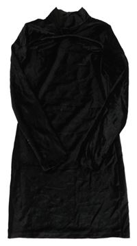 Černé sametové šaty se stojáčkem Matalan