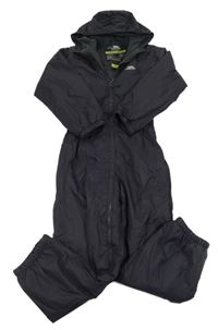 Tmavomodrá šusťáková funkční jarní kombinéza s kapucí Trespass