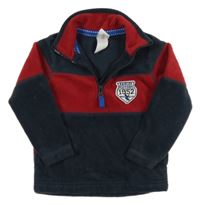 Tmavomodro-rubínová fleecová mikina s nášivkou C&A