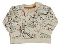 Pudrová mikina se zvířátky Nutmeg