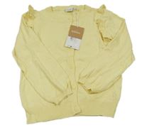 Nové - Citronový propínací svetr s volánky Name it