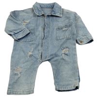 Světlemodrý riflový kalhotový overal 