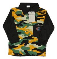 Nové - Žluto-zelené army polo triko a černými rukávy 