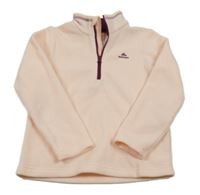 Světlerůžová fleecová funkční mikina s logem Quechua