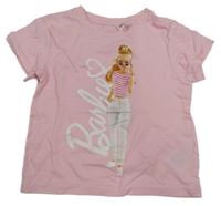 Světlerůžové tričko s Barbie H&M