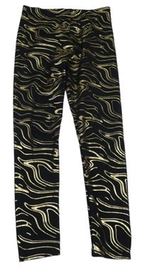 Černo-zlaté vzorované legíny George