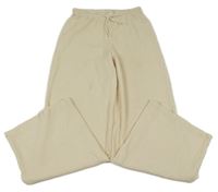 Světlebéžové strukturované široké kalhoty H&M