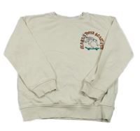 Světlebéžová mikina s kostrou na skatu H&M