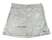 Stříbrná riflová potažená sukně H&M