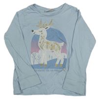 Světlemodré triko s jelenem C&A