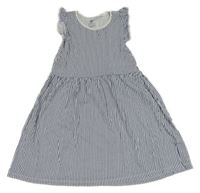 Námořnicky modro-bílé pruhované šaty s volánky H&M