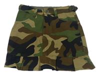 Zeleno-hnědá army riflová sukně