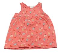 Korálové bavlněné šaty s ovocem H&M