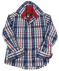 Bílo-tmavomodro-červená kostkovaná košile Jack Wolfskin