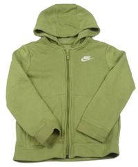 Olivová propínací mikina s kapucí Nike 
