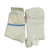 2x - Bílé ponožky s volánky + bílé ponožky s proužky vel. 27-30