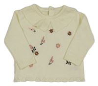 Smetanový svetr s kytičkami Dunnes