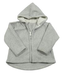 Šedá fleecová propínací mikina s kapucí TCM 