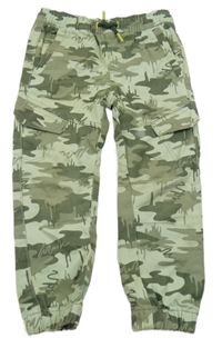 Světlezeleno-zelené army cargo cuff rifle Infitnity