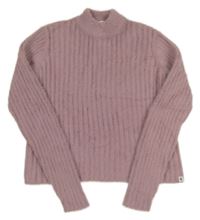 Růžový chlupatý žebrovaný svetr Garcia