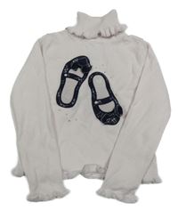 Světlerůžový svetr balerínami a rolákem 