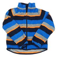 Barevná pruhovaná fleecová propínací mikina H&M