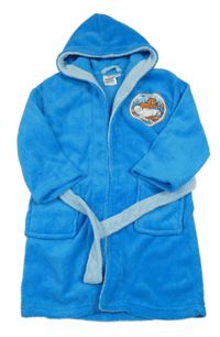 Modrý chlupatý župan s letadlem a páskem Disney 