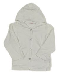 Bílá propínací mikina s kapucí 