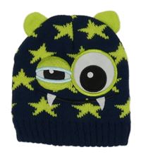 Petrolejová pletená podšitá čepice - příšerka Tedi