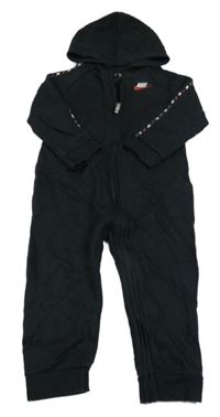 Černá tepláková kombinéza s logem a kapucí Nike 