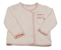 Světlerůžová propínací mikina s nápisem Bhs