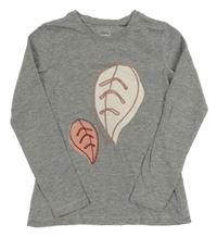 Šedé triko s potiskem Pepperts