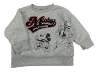 Šedá mikina s Mickeym a Goofym Disney 