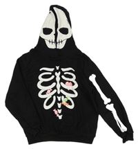 Černá mikina s kostrou a kapucí H&M