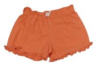 Korálové bavlněné kraťasy s volánky Mothercare 