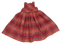 Červeno-tmavomodro-bílé kostkované šaty fix