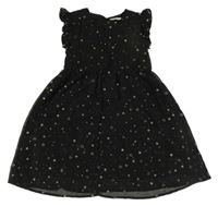 Černé hvězdičkované šifonové šaty C&A