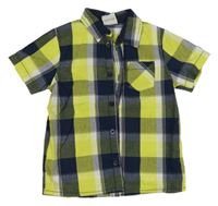 Tmavomodro-limetkovo-bílá kostkovaná košile Topolino