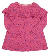 Růžová tunika s hvězdičkami a volánky Tu