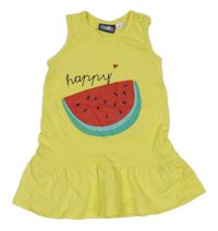 Žluté bavlněné šaty s melounem Lupilu 