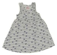 Bílo-tmavomodré vzorované bavlněné šaty Lupilu