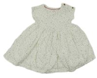Bílé plátěné šaty s puntíky Mothercare