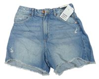 Nové - Modré riflové relaxed fit kraťasy H&M