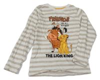 Béžovo-bílé pruhované triko se Simbou a kamarády Disney 