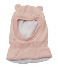 Světlerůžová podšitá kukla s oušky 