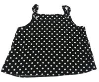Černo-bílý puntíkatý halenkový crop top Candy Couture